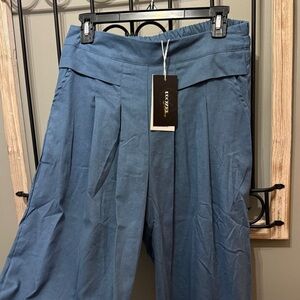 Uoozee NWT linen cotton Blue High-Waisted Pants 3xl